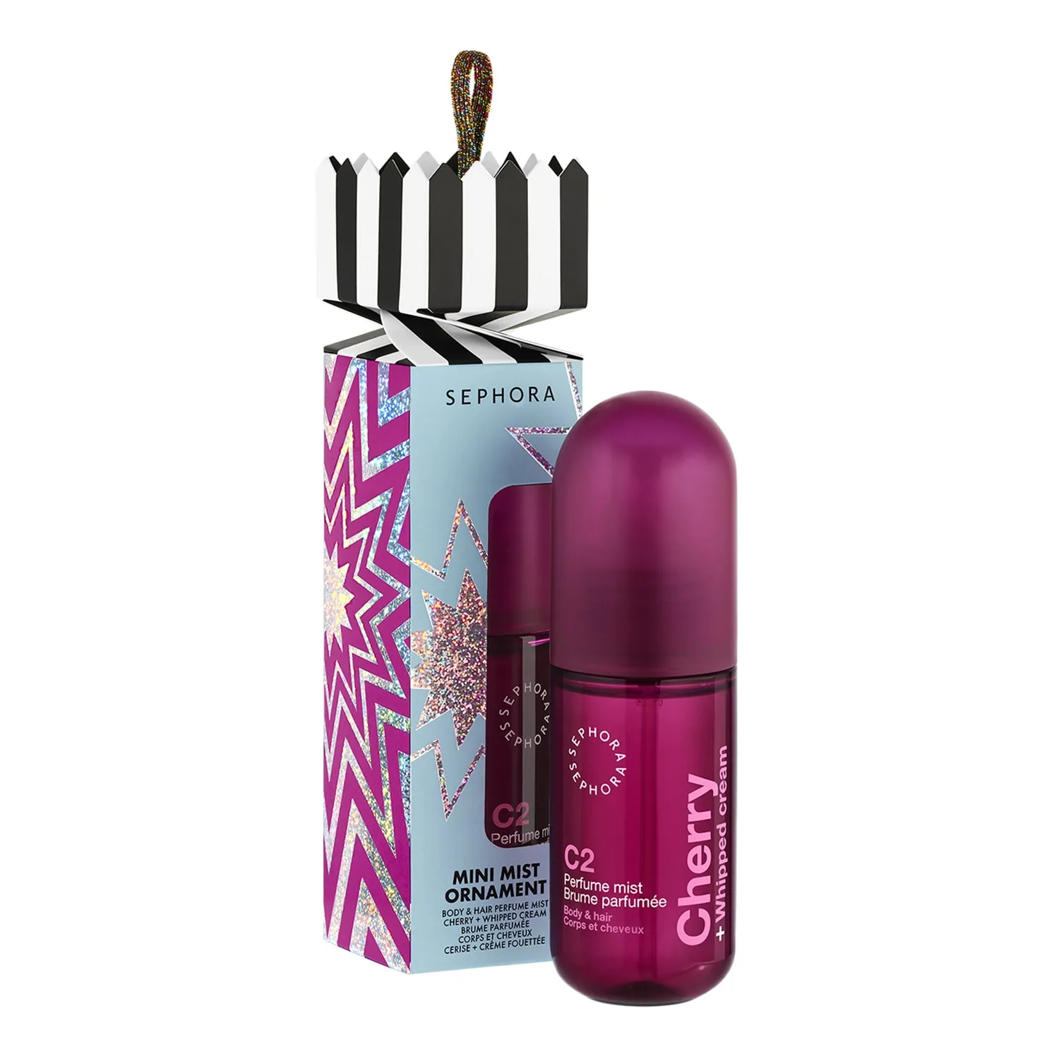 Sephora Collection - Mini Mist Ornament - Sæt Med Creme Og Parfumeret Krops- Og Hårmist Med Kirsebær - Mini Mist Ornament - 26 Xmas - For Women