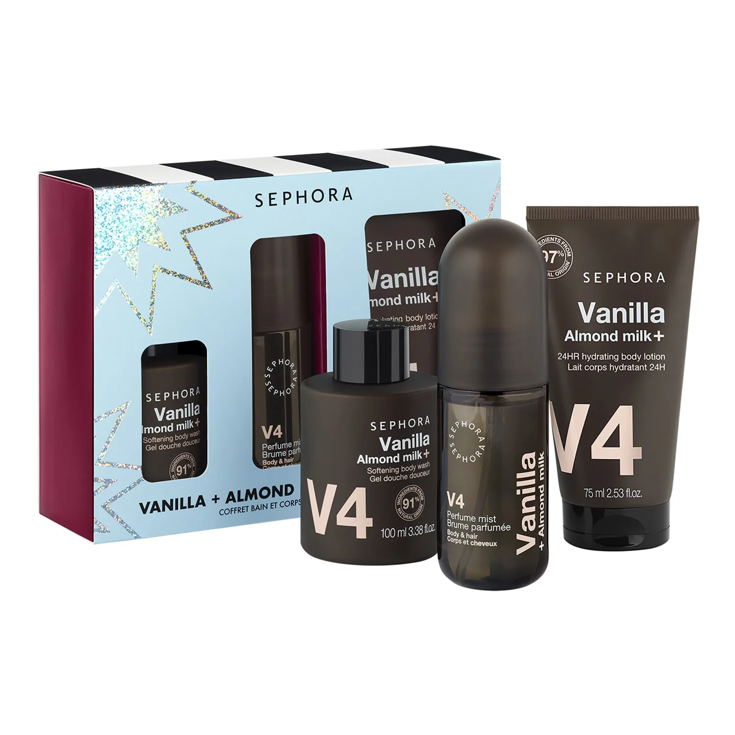 Sephora Collection - Vanilla + Almond Bath & Body Set - Sæt Med Kropspleje - Van + Almd Bath & Body Set - 26 Xmas - For Women