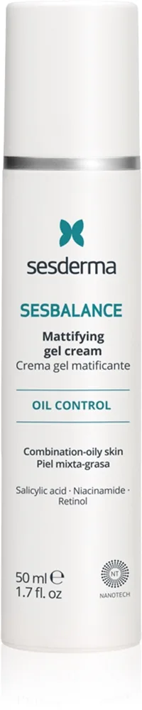 Sesderma Sesbalance Mattifying Gel-Cream mattapinnan antava geelivoide sisältää salisyylihappoa 50 ml