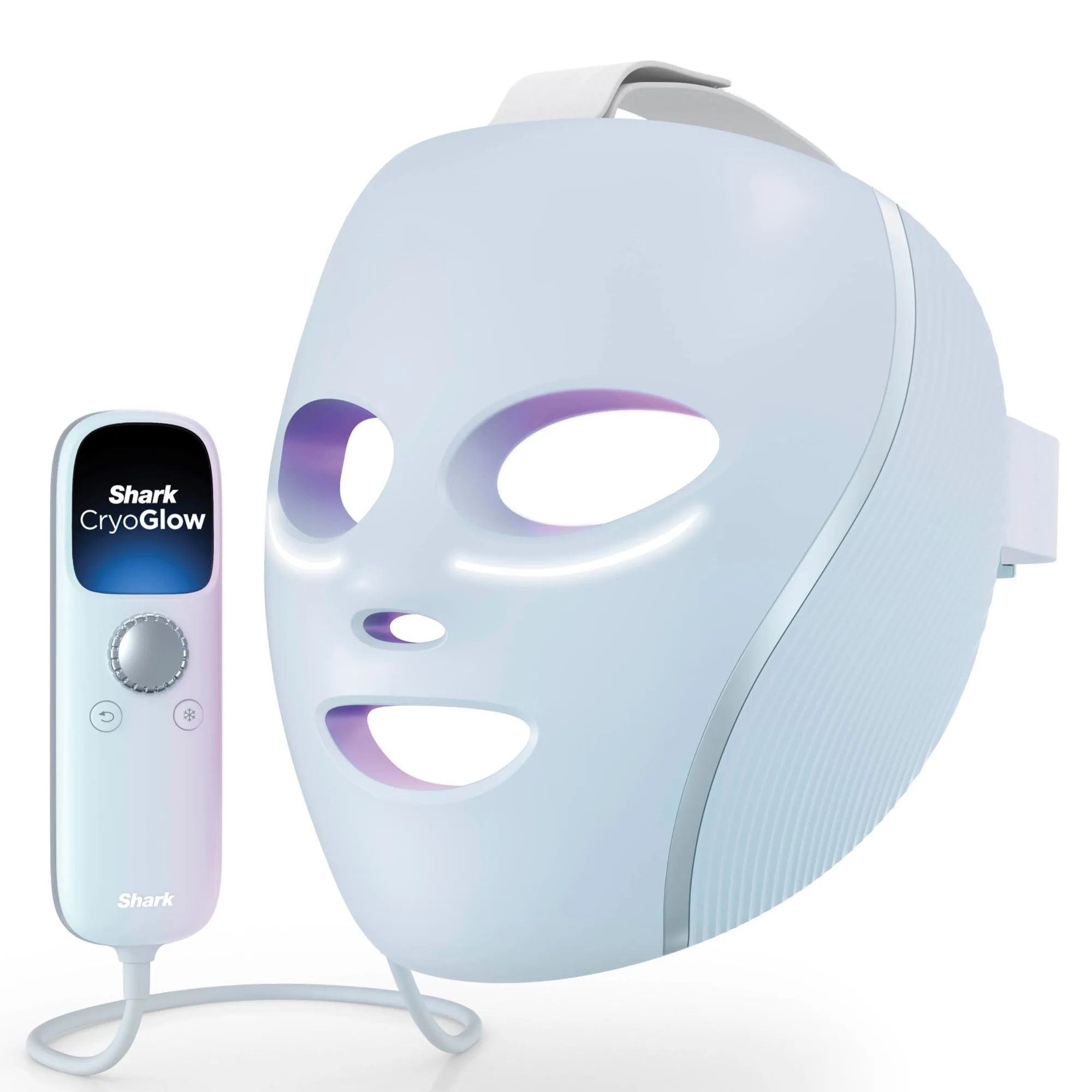 Shark Beauty CryoGlow Red Blue & Infrared iQLED Face Mask & Under Eye Cooling Blue Frost