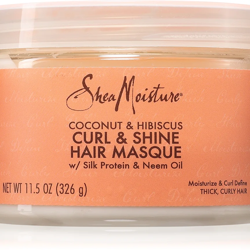 Shea Moisture Coconut & Hibiscus Curl & Shine tehokkaasti hoitava naamio kiharille hiuksille 326 g