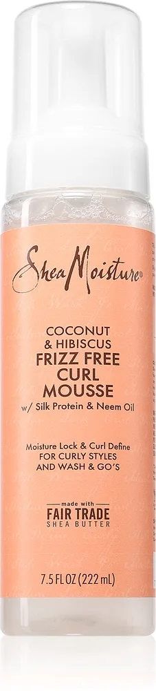 Shea Moisture Coconut & Hibiscus Frizz Free Curl Mousse muotoiluvaahto kiharille hiuksille 222 ml
