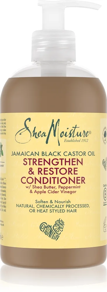 Shea Moisture Jamaican Black Castor Oil Strengthen & Restore Genoprettende og forstærkende balsam Til stresset hår og hovedbund 384 ml
