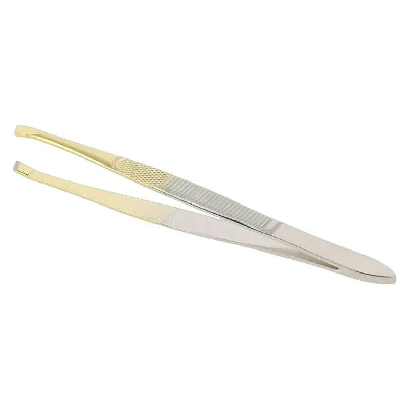 Sibel Epilating Tweezers Classic Gold Plated Slanted