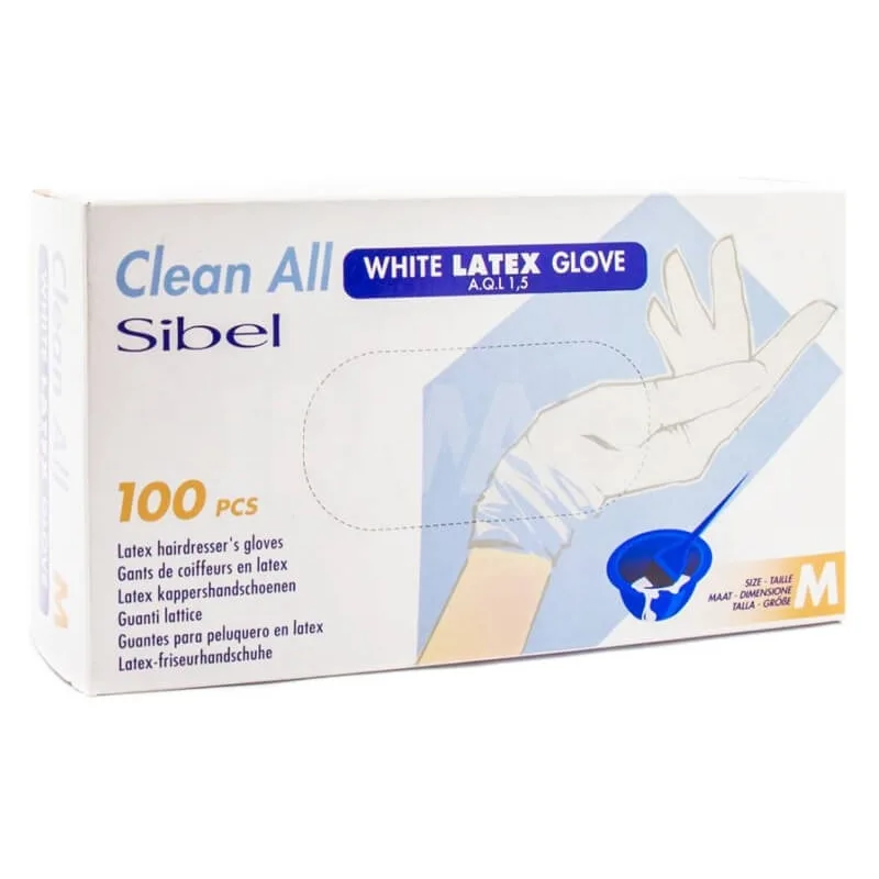 Sibel Hvide Latex Handsker Medium Ref. P000258
