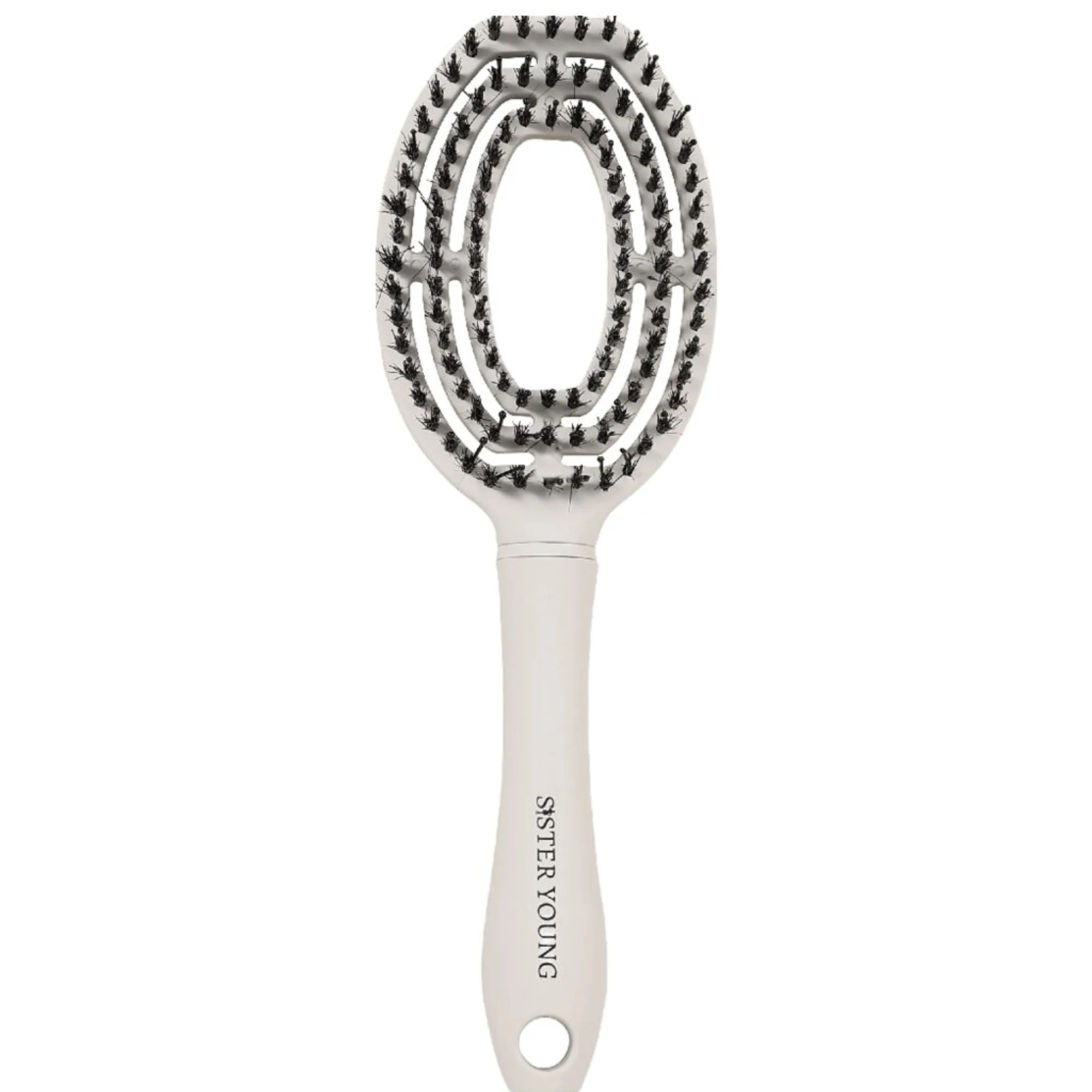 Sister Young COCO WHITE - boar bristle No tangle-børste