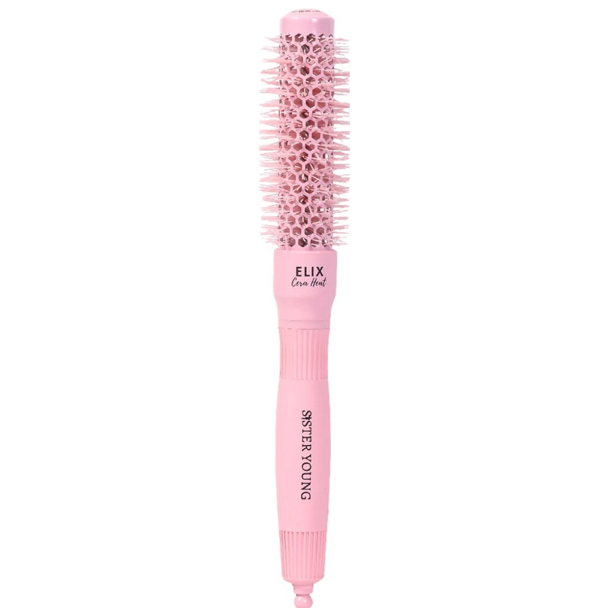 SisterYoung Elix Cera Heat Pink keraaminen pyöreä hiusharja 25 mm