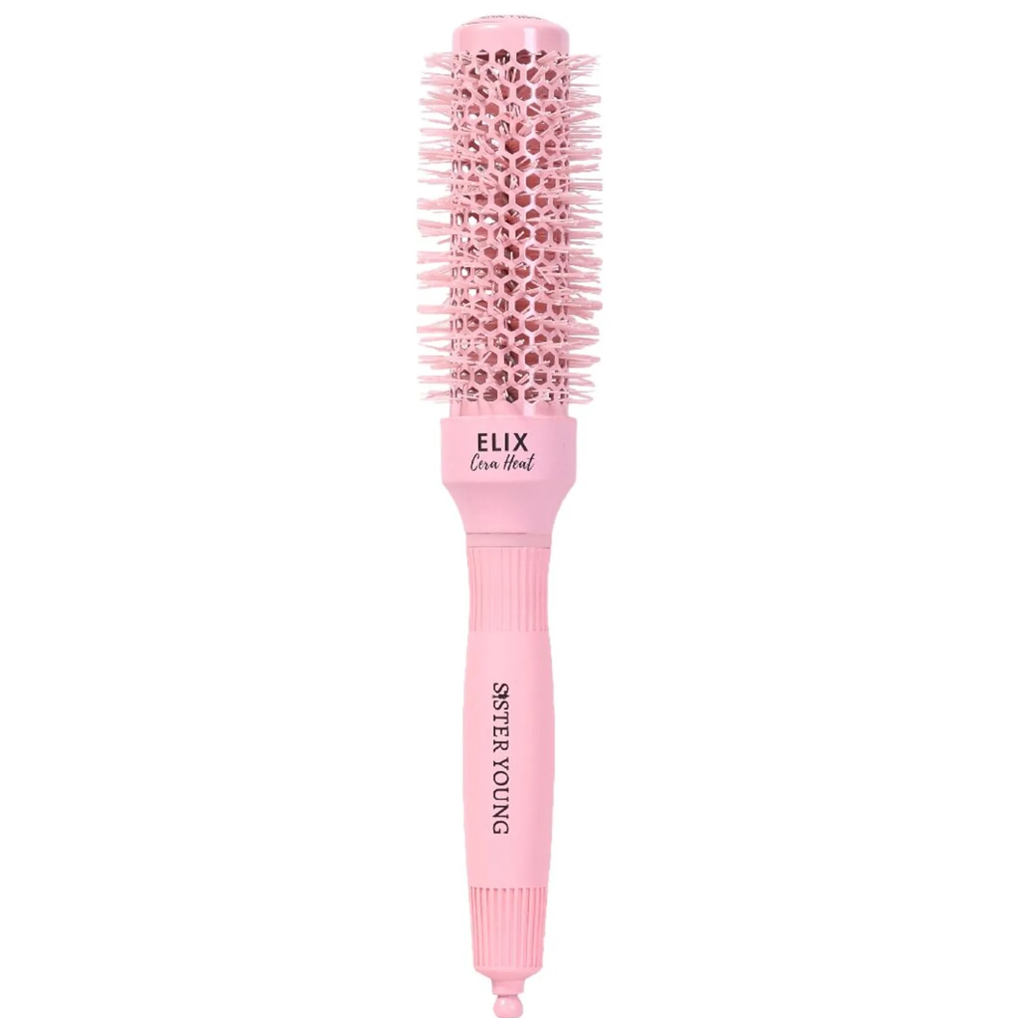 SisterYoung Elix Cera Heat Pink keraaminen pyöreä hiusharja 32 mm
