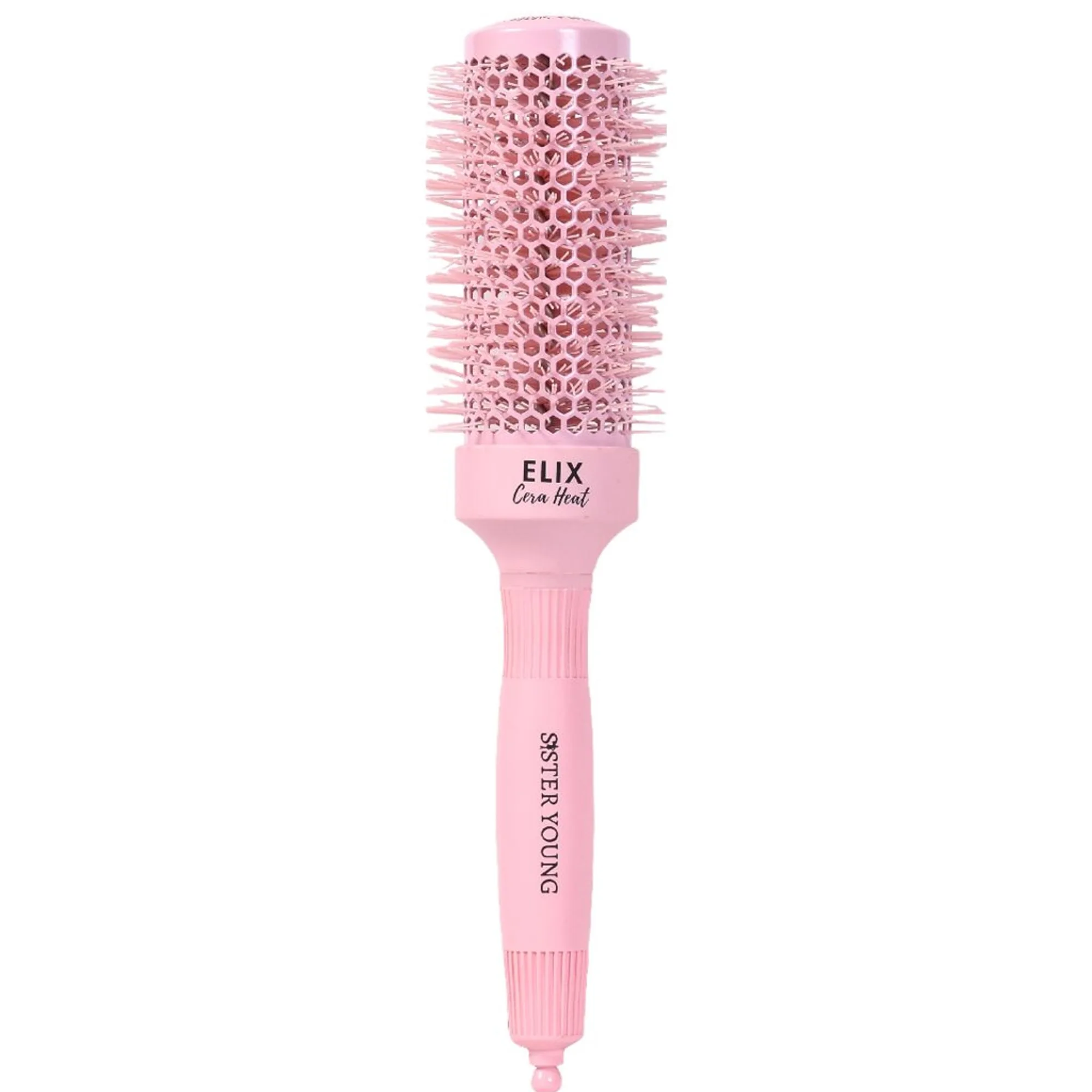SisterYoung Elix Cera Heat Pink keraaminen pyöreä hiusharja 43 mm