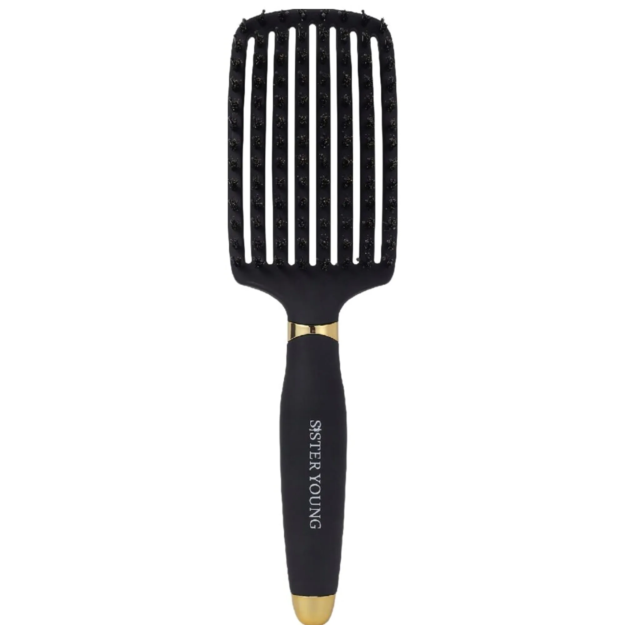 Sister Young OVIA BLACK BV - boar bristle No tangle-børste