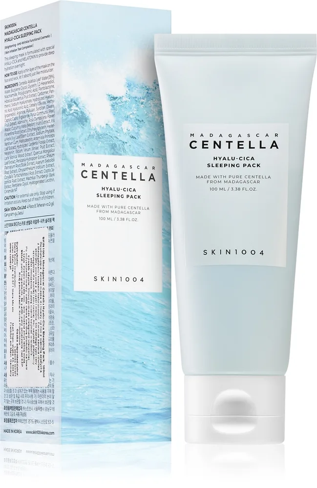 SKIN1004 Madagascar Centella Hyalu-Cica Sleeping Pack parantava ja kosteuttava yönaamio ihon napakoittamiseen 100 ml