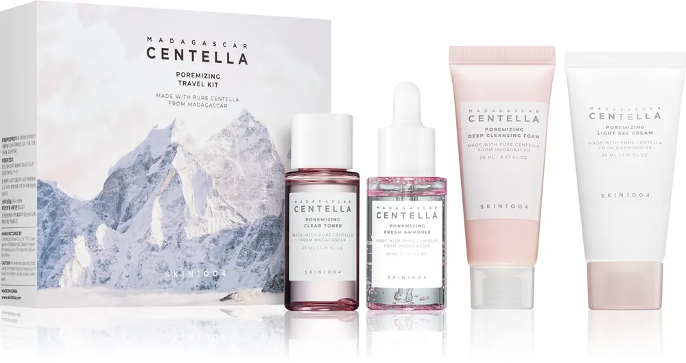 SKIN1004 Madagascar Centella Poremizing Travel Kit matkasarja ihon silottamiseen ja ihohuokosten häivyttämiseen