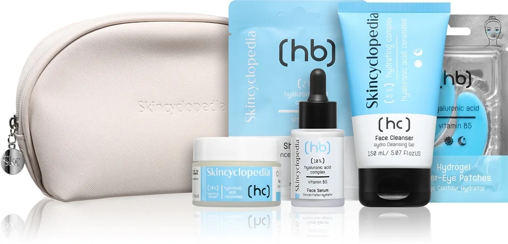 Skincyclopedia Hydration Routine lahjasetti ihon kosteutukseen ja kiinteyttämiseen naisille
