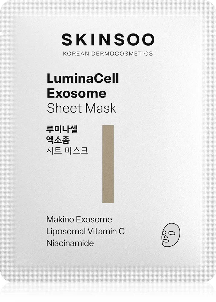 SKINSOO LuminaCell Exosome Sheet Mask Uppljusande arkmask för ansiktet 22 g