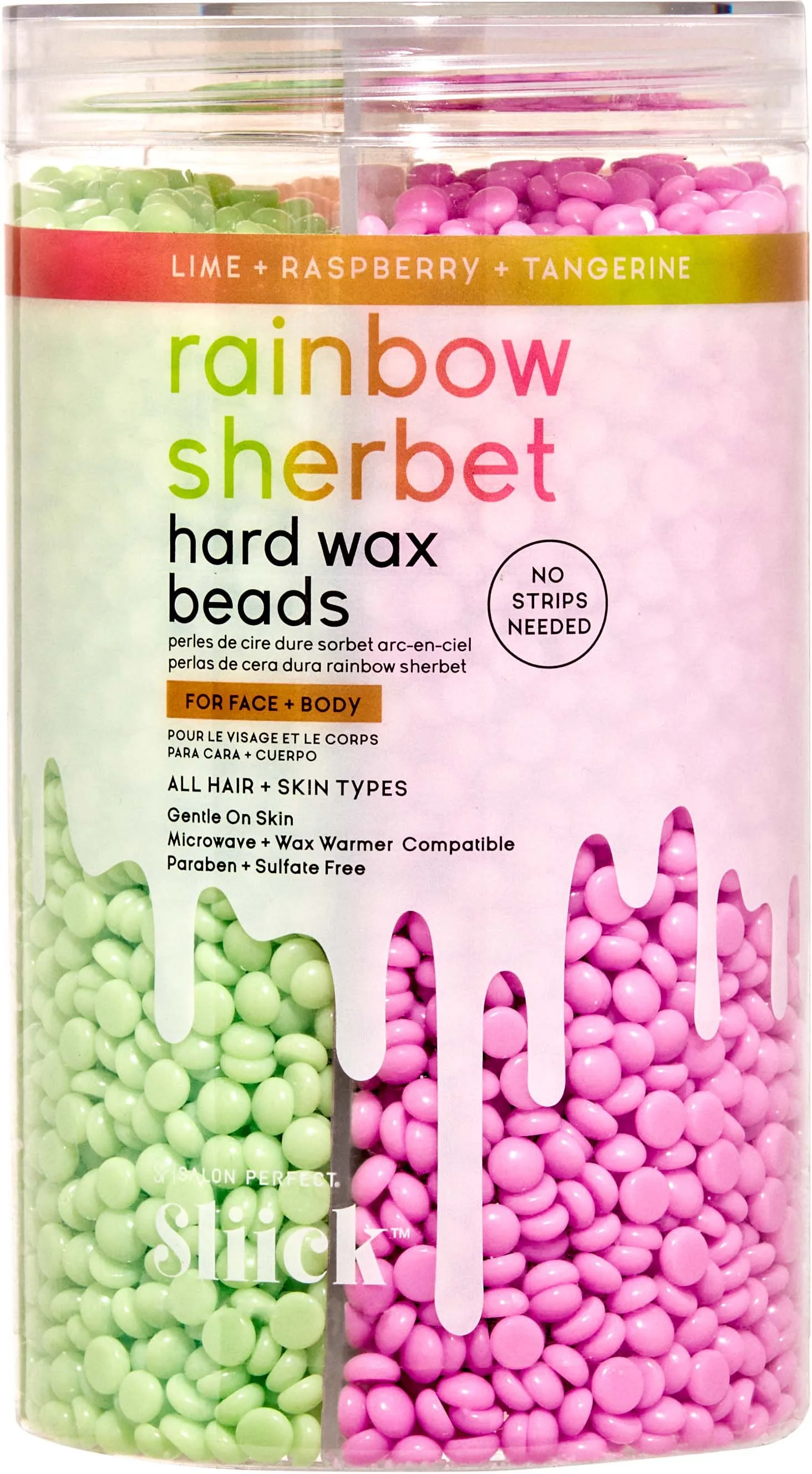 Sliick by Salon Perfect Hard Wax Beads Rainb Sherbet 425g