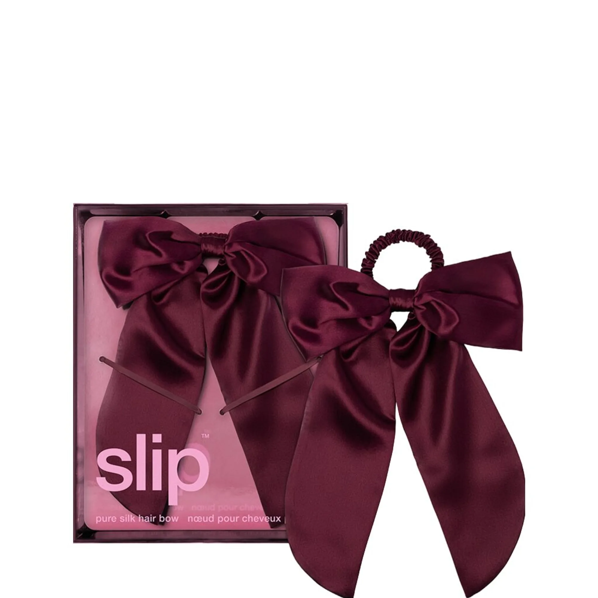 Slip Pure Silk Hair Bow - Crimson Hårsnodd