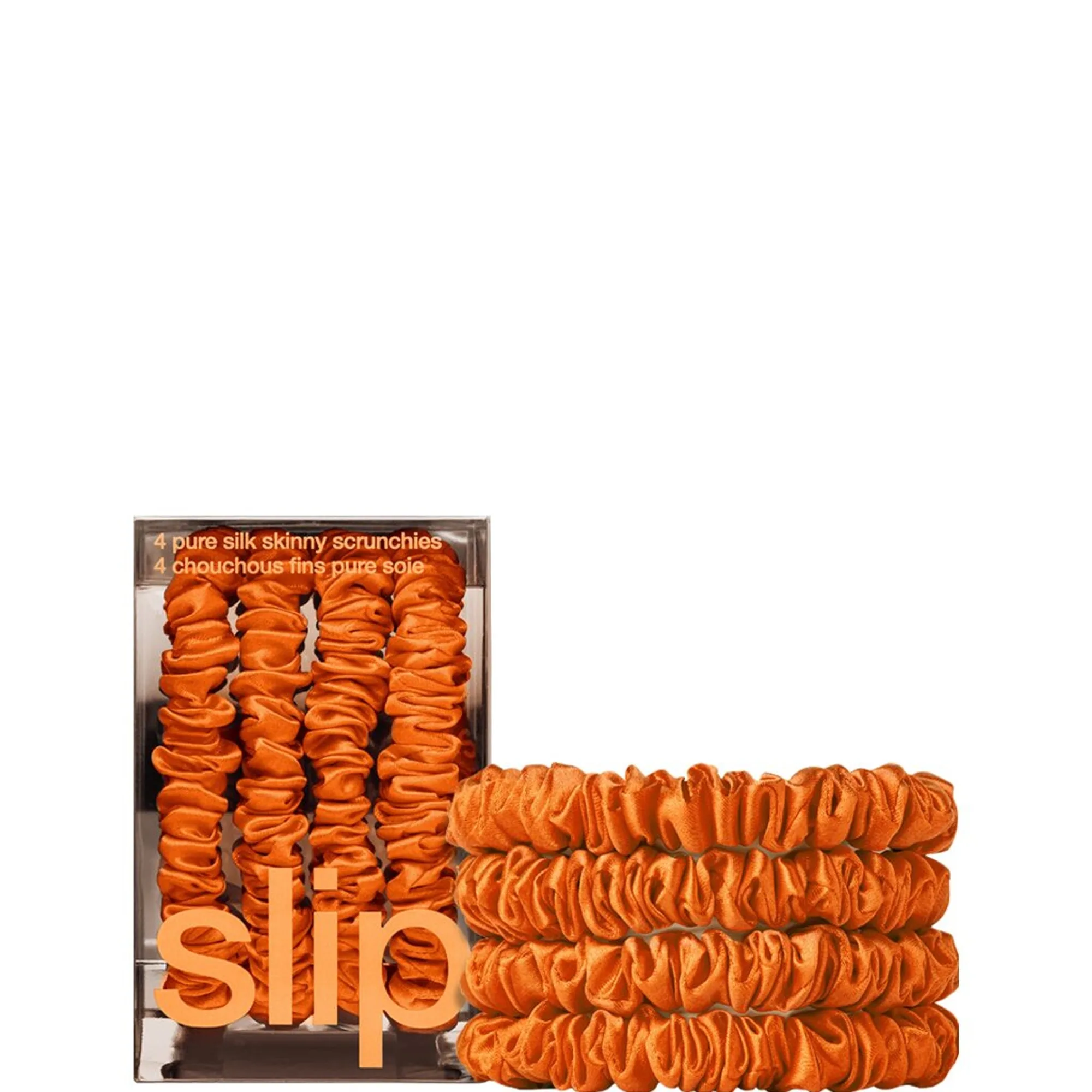 Slip Pure Silk Skinny Scrunchies - Orange Hårsnodd
