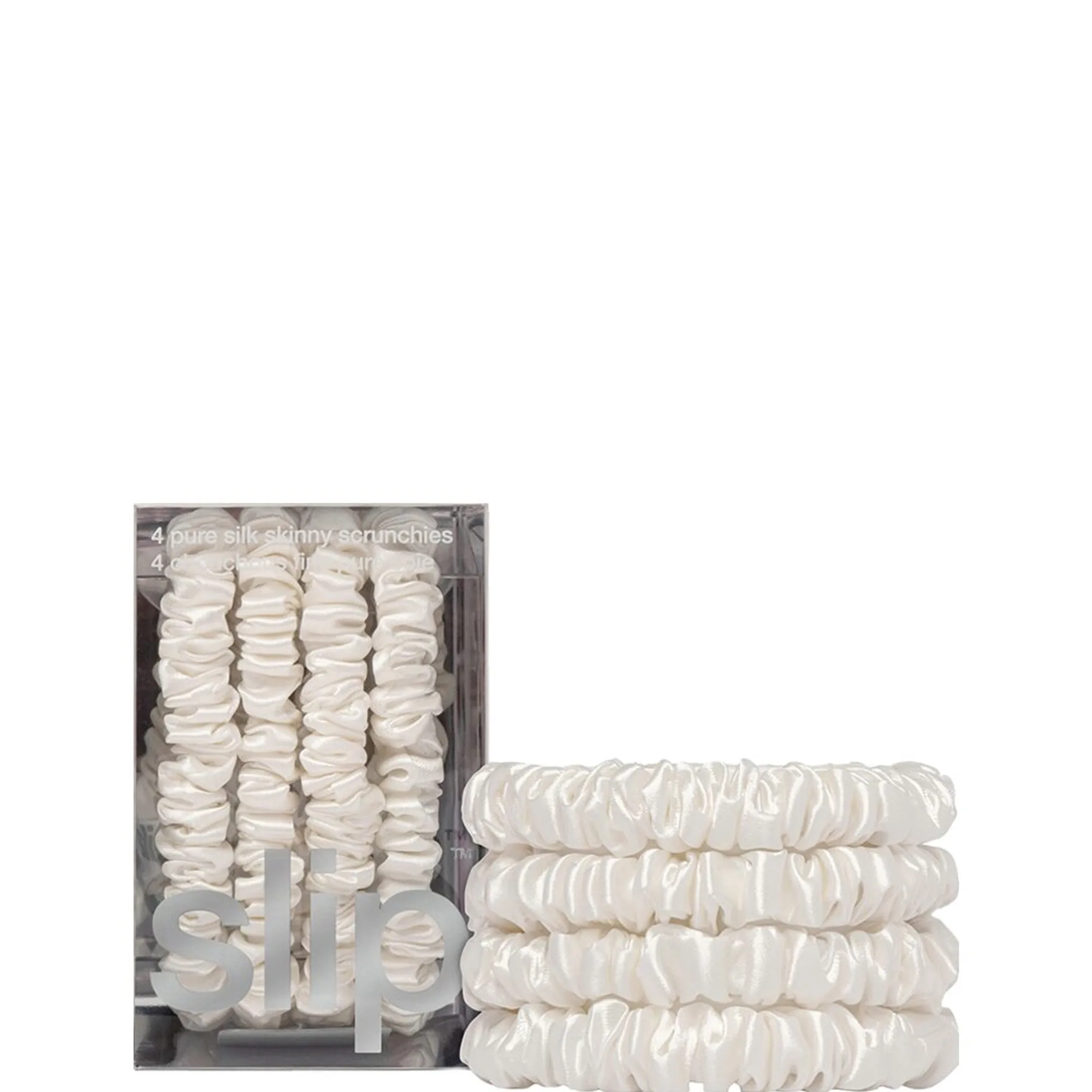 Slip Pure Silk Skinny Scrunchies - White Hårsnodd