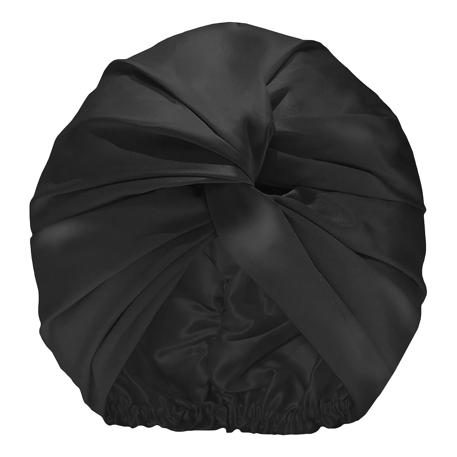 Slip - Pure Silk Turban - Hair Accessory - Turban Pure Silk Black- - For Women