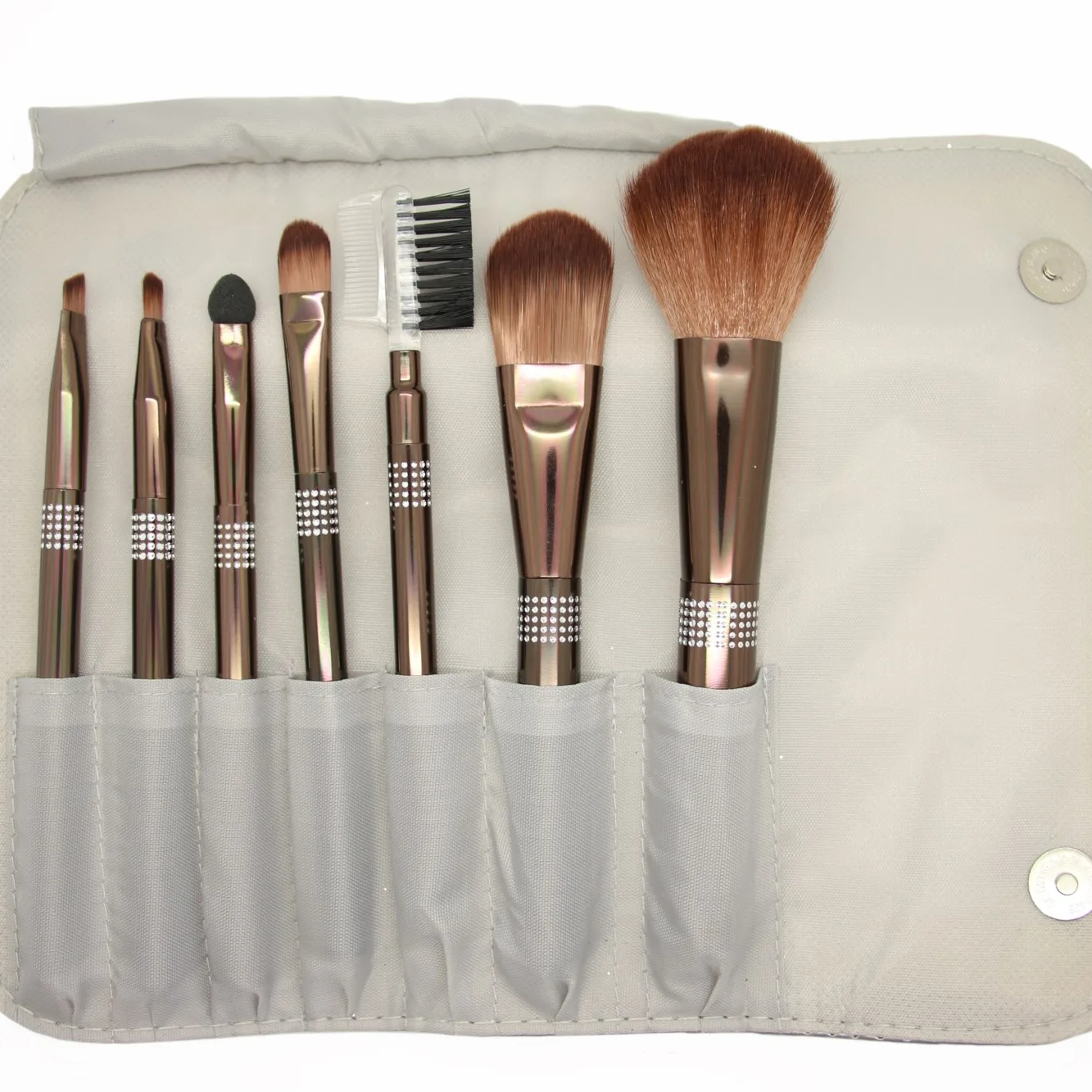 Smashit Cosmetics Shiny Silver Brush Case