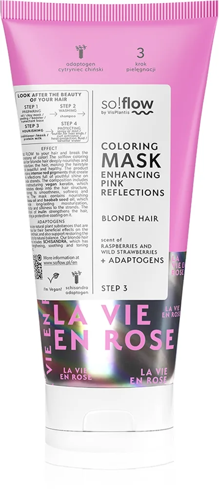 so!flow Coloring Mask Blonde Hair intensiivinen värinaamio sävy Pink 200 ml
