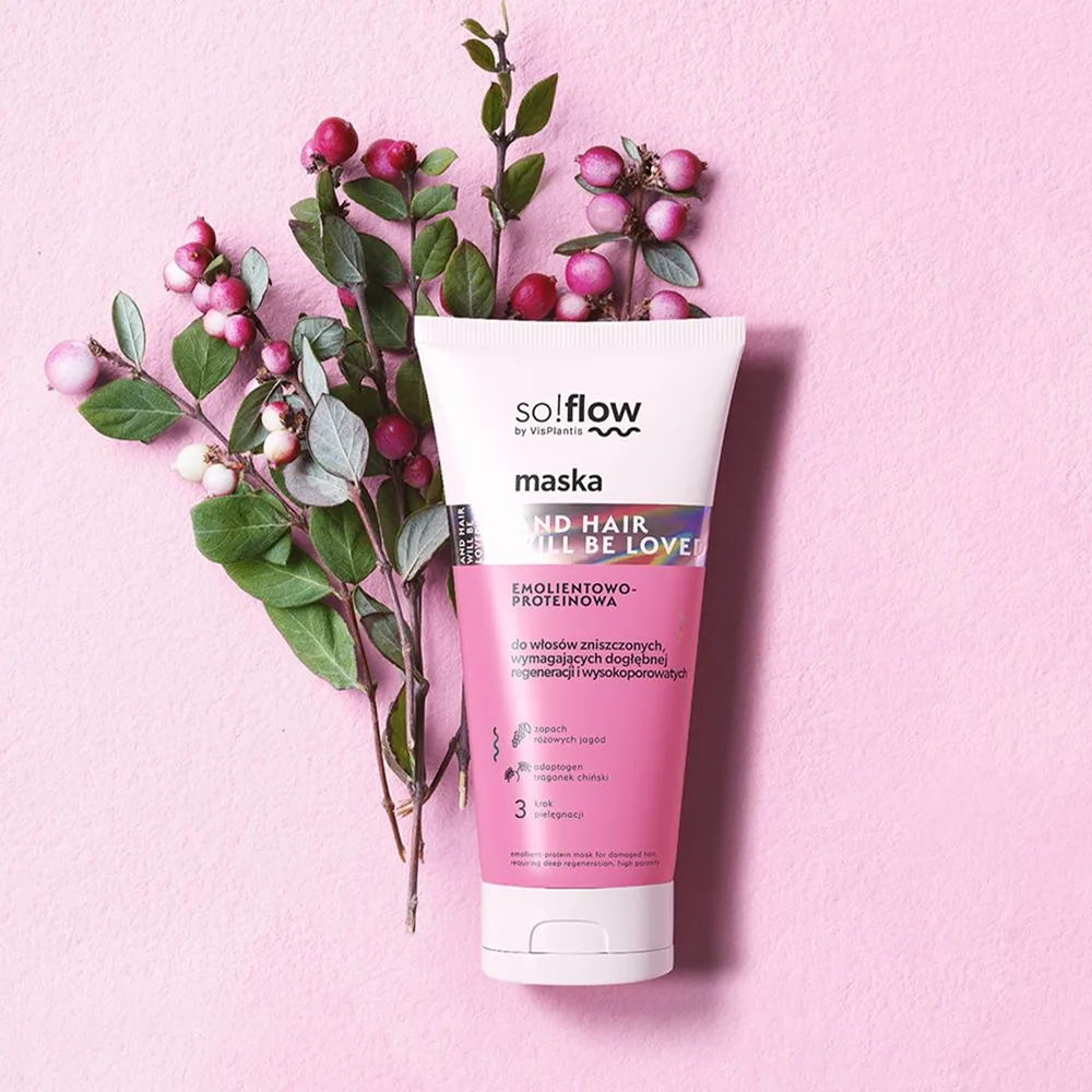 so!flow Damaged Hair Protein-Emollient Mask Befästande mask För skadat hår 200 ml