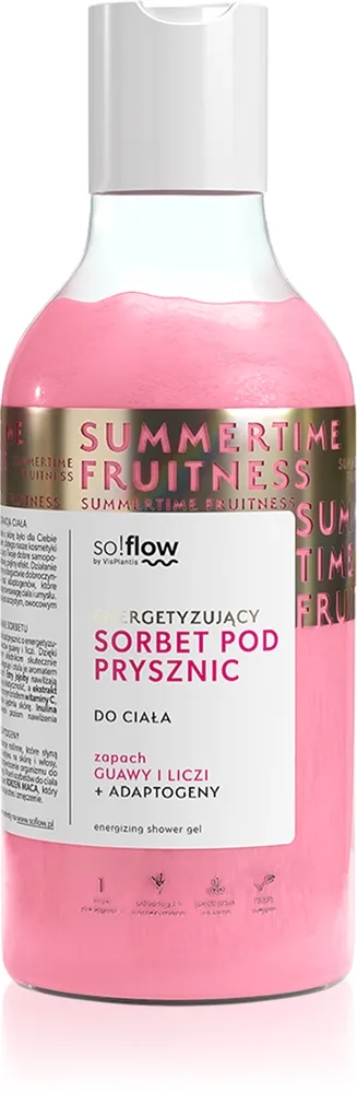 so!flow Energizing Shower Sorbet Fuktgivande kroppssorbet för dusch Guava, Lychee 400 ml