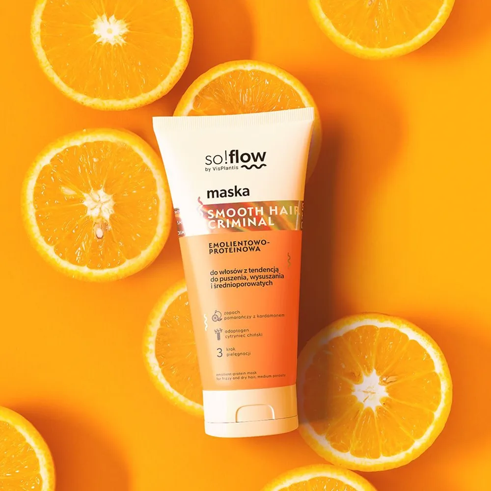 so!flow Frizzy and Dry Hair Protein-Emollient Mask Mjukgörande mask För att behandla krull 200 ml