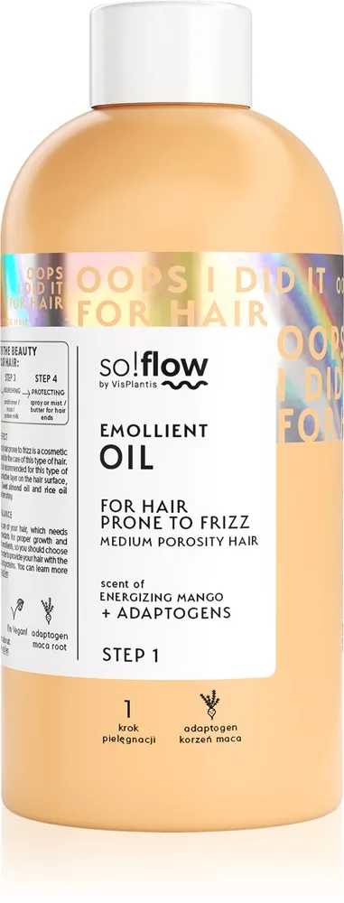 so!flow Medium Porosity Hair Emollient Oil Fugtende olie Til at behandle kruset hår 150 ml