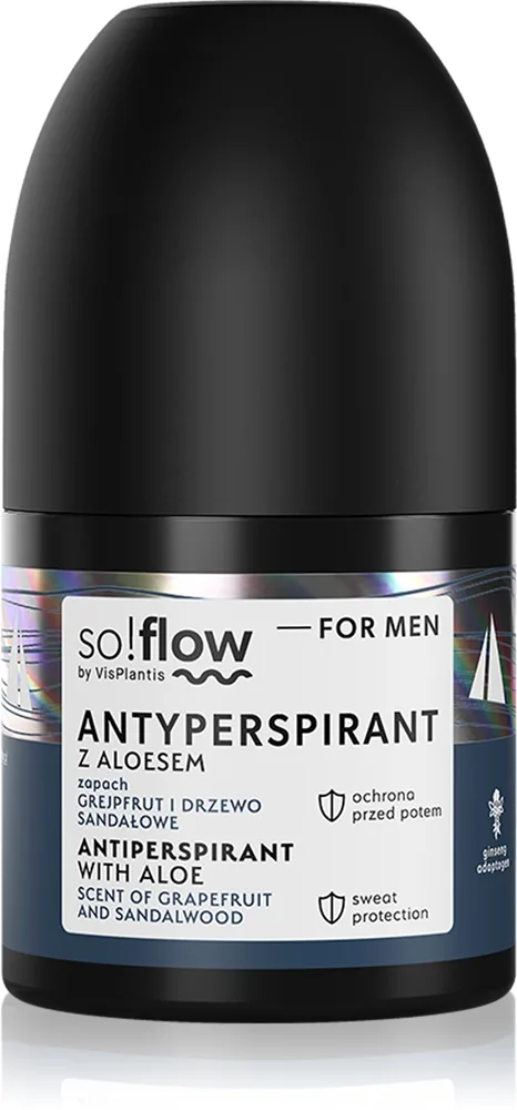 so!flow Men Antiperspirant Antiperspirant Roll-On til mænd Aloe scent of Grapefruit and Sandalwood 50 ml