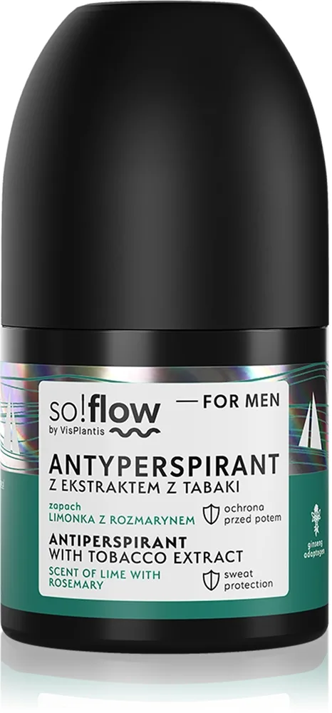 so!flow Men Antiperspirant Antiperspirant Roll-On til mænd Tobacco extract scent of Lime with Rosemary 50 ml