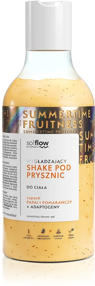 so!flow Smoothing Shower Shake suihkugeeli kaikille ihotyypeille Papaya & Orange 400 ml