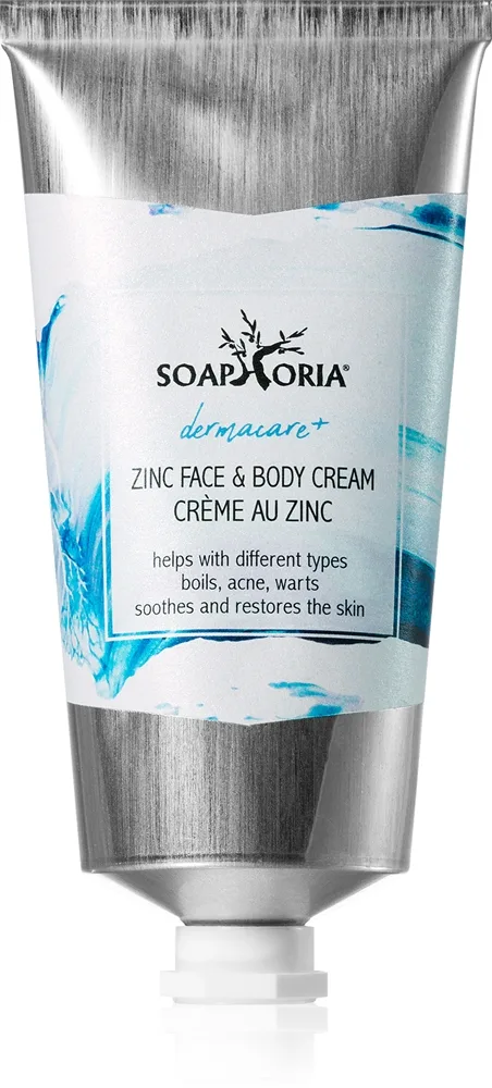 Soaphoria Dermacare+ Zinc elvyttävä voide vartalolle ja kasvoille 75 ml