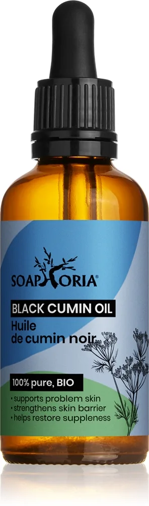 Soaphoria Organic Black Cumin Oil Sort kommenkerne olie til problematisk hud, akne 50 ml
