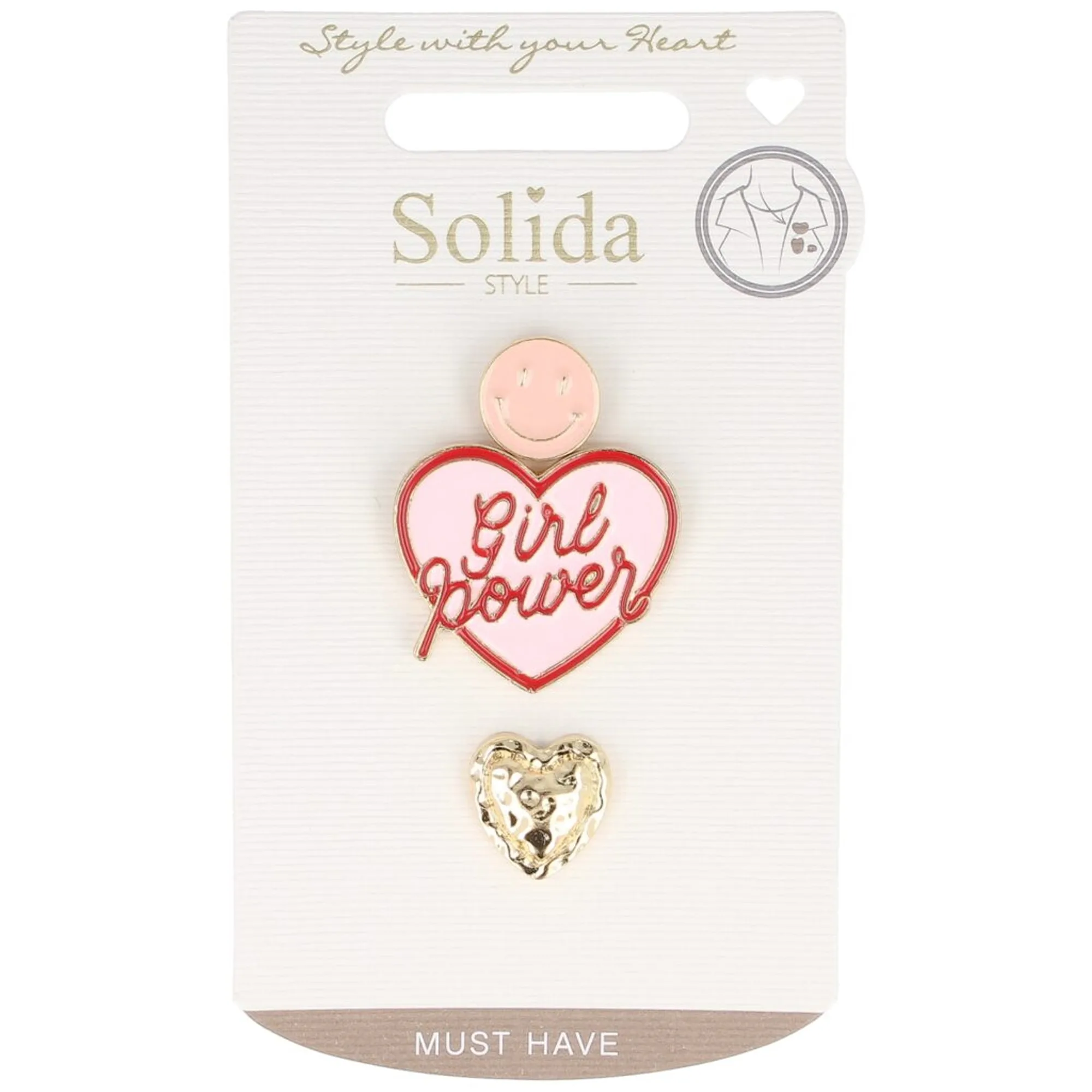 Solida Brosche mehrfarbig Pinssi