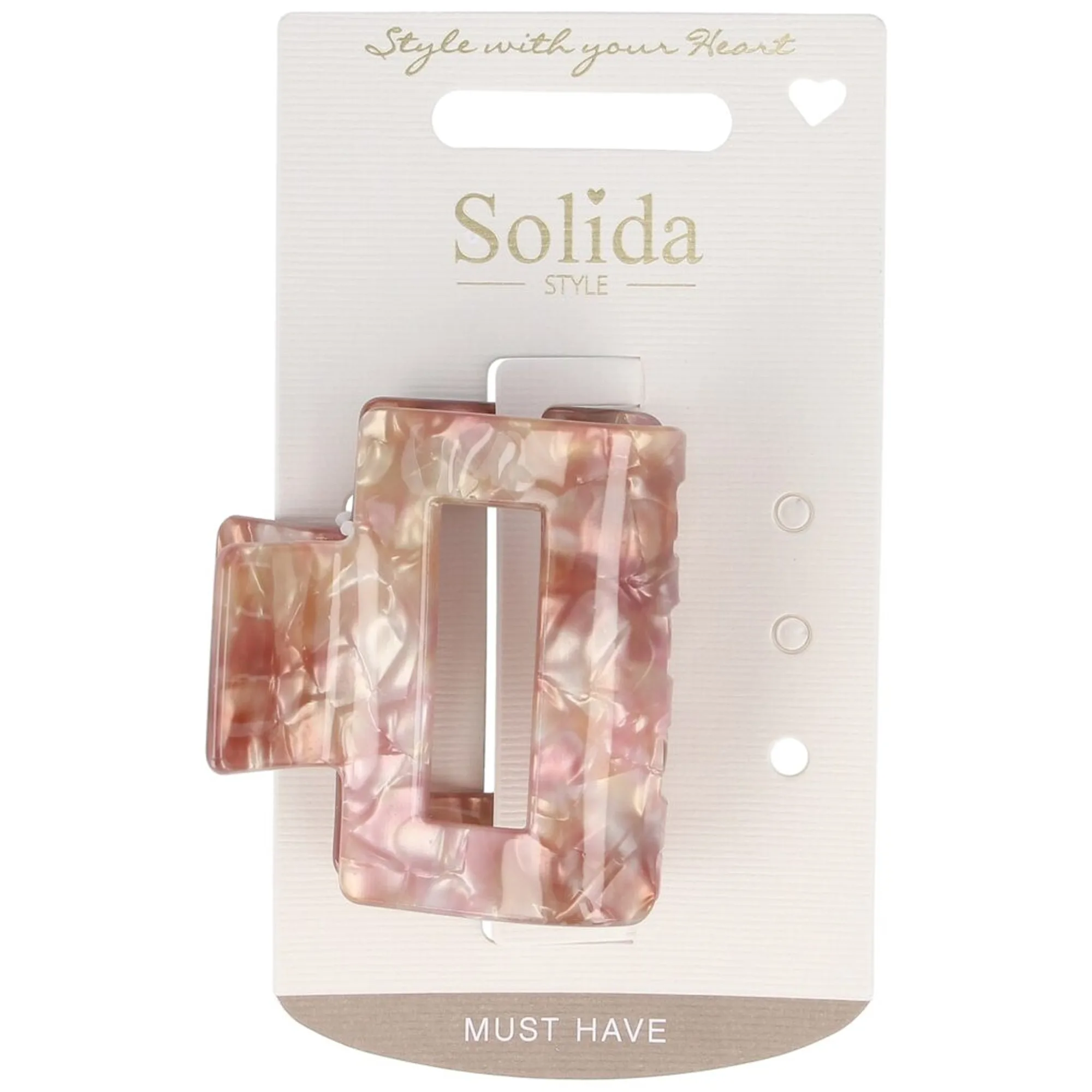 Solida Hårklämma rektangulär rosa Hårklämmor