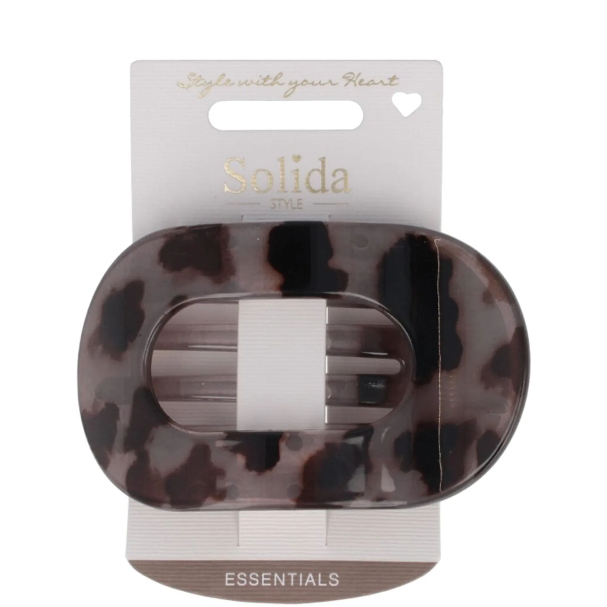 Solida Hårklemme flad, t-shell, brun Hårnåle