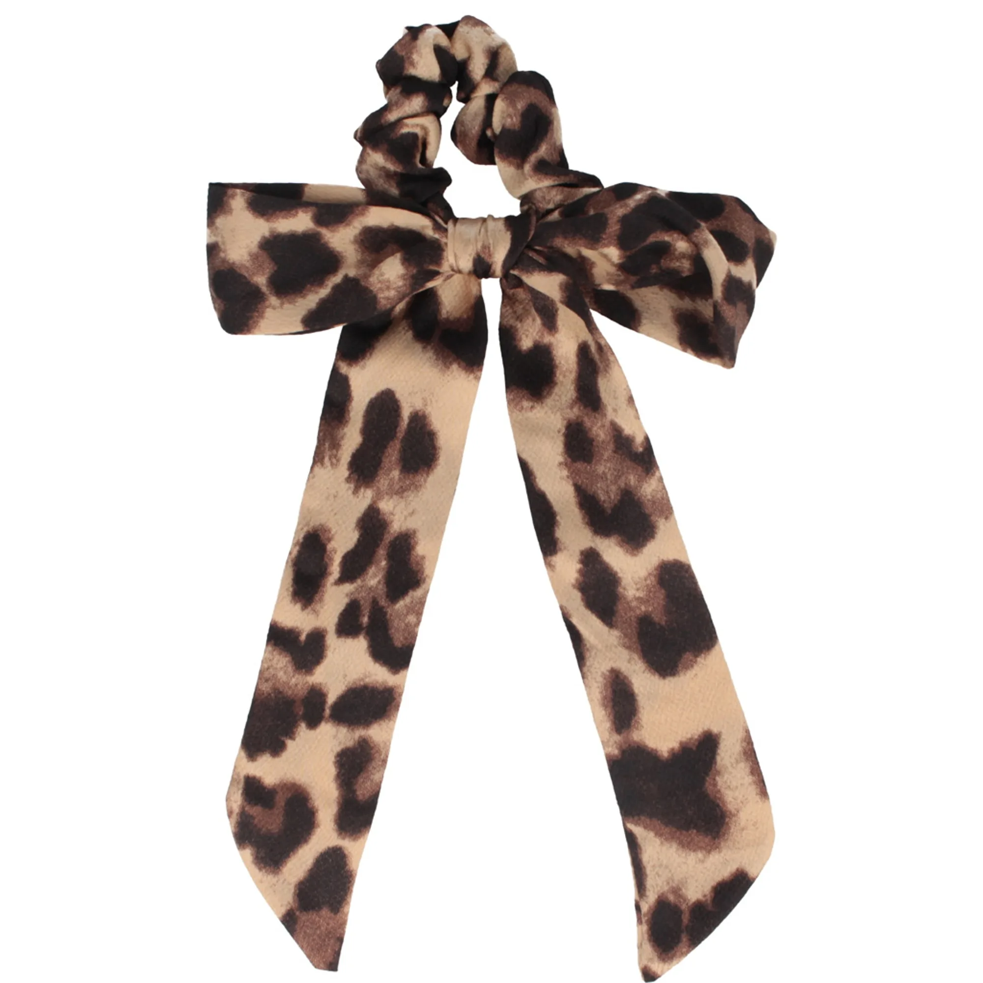 Solida Scrunchie med sløjfe i leopardprint Hårelastik