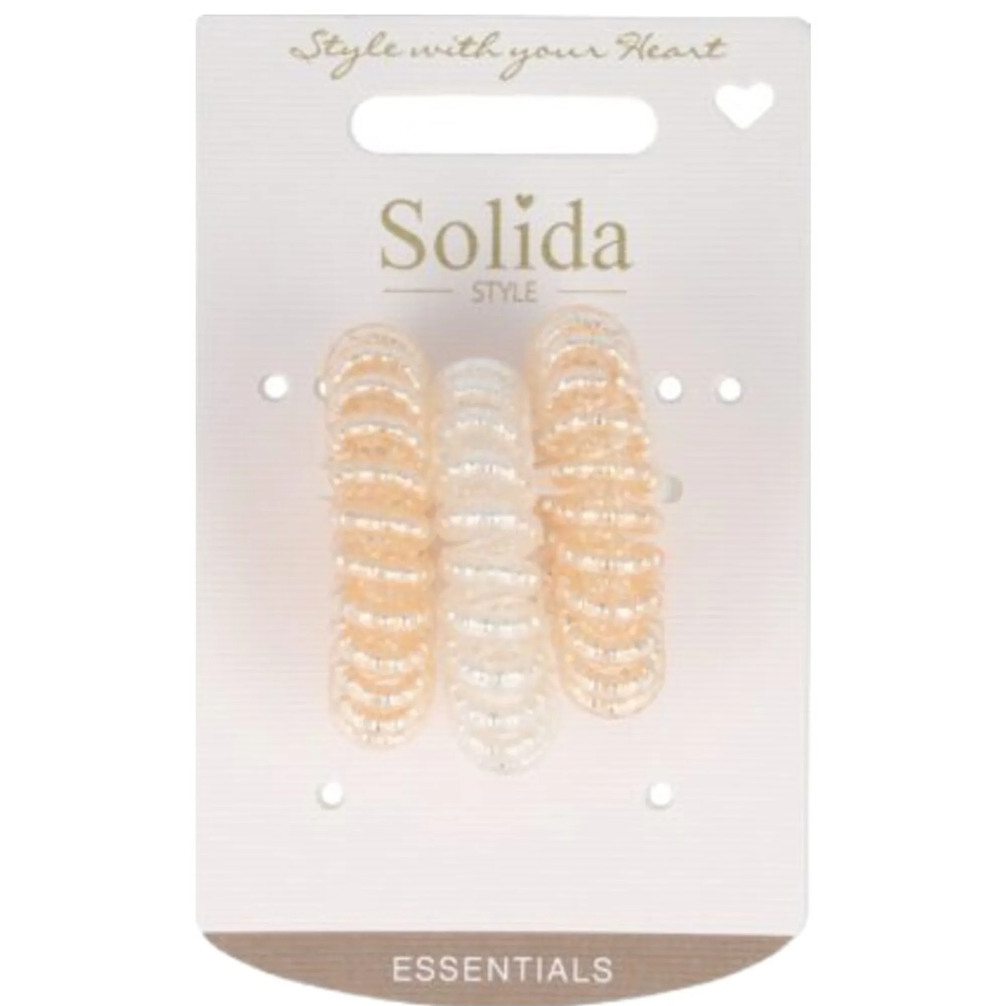 Solida Spiralhårgummi med guldperle Hårelastik