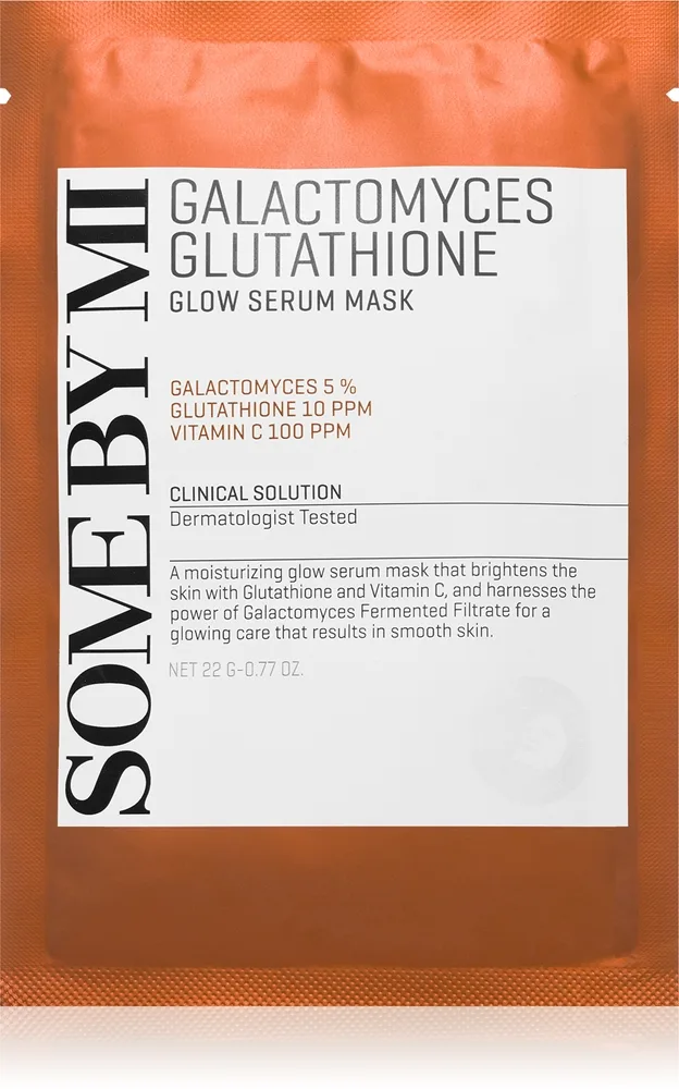 Some By Mi Galactomyces Glutathione Glow Serum Mask kirkastava kangasnaamio herkälle ja kuivalle iholle 22 g