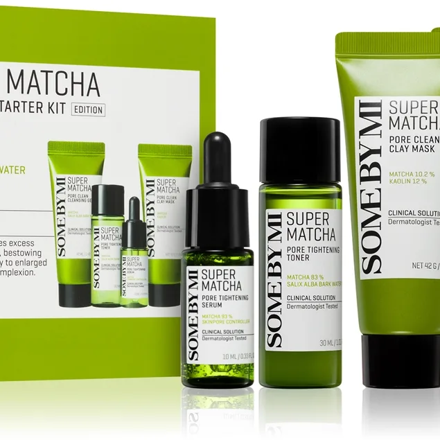 Some By Mi Super Matcha Pore Care Starter Kit Presentförpackning För por-minimerare och hud som ser matt ut