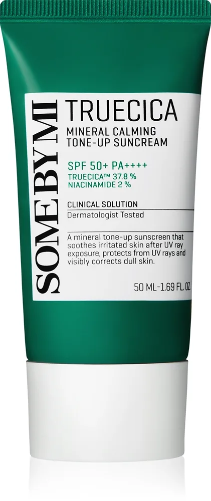 Some By Mi Truecica Mineral Calming Tone-up Suncream Lindrende beskyttelsescreme SPF 50+ 50 ml