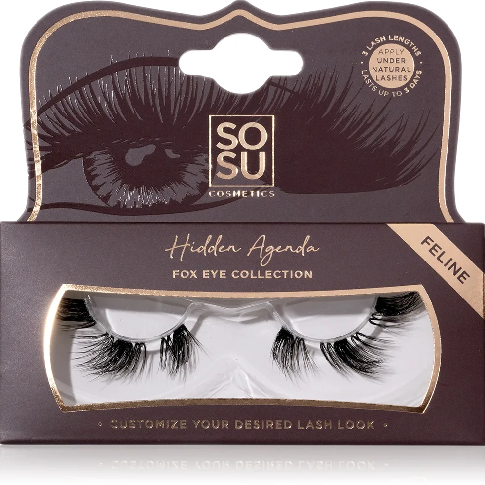 SOSU Cosmetics Hidden Agenda Fox Eye Collection Falske øjenvipper Skygge Feline 1 stk.