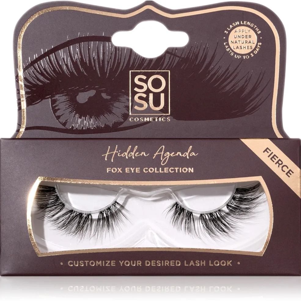 SOSU Cosmetics Hidden Agenda Fox Eye Collection Falske øjenvipper Skygge Fierce 1 stk.