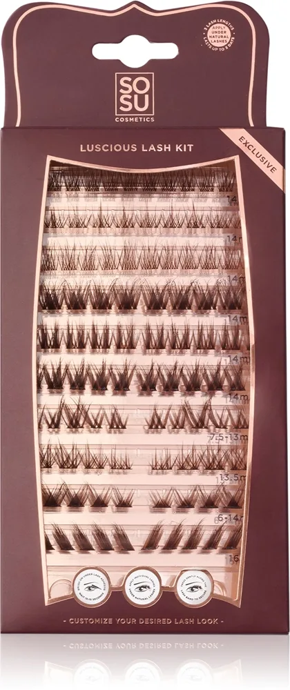 SOSU Cosmetics Luscious Lash Kit knippen av självhäftande ögonfransar 1 st.