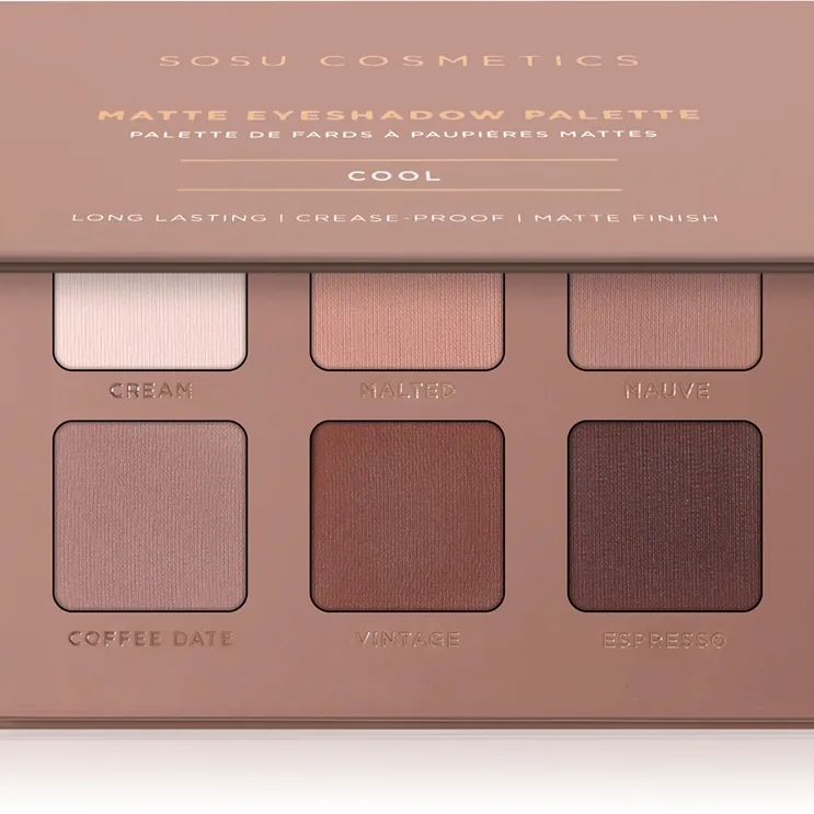 SOSU Cosmetics Matte Eyeshadow Palette Øjenskygge palette Skygge Cool 6x1.3 g