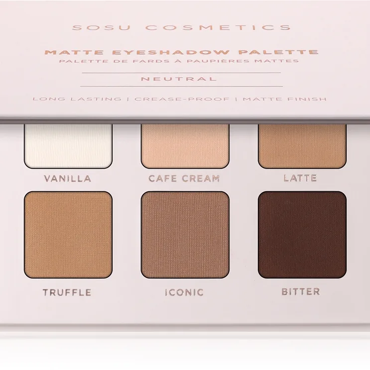 SOSU Cosmetics Matte Eyeshadow Palette Øjenskygge palette Skygge Neutral 6x1.3 g