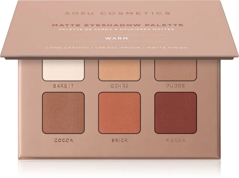SOSU Cosmetics Matte Eyeshadow Palette Palett för ögonskugga Skugga Warm 6x1.3 g