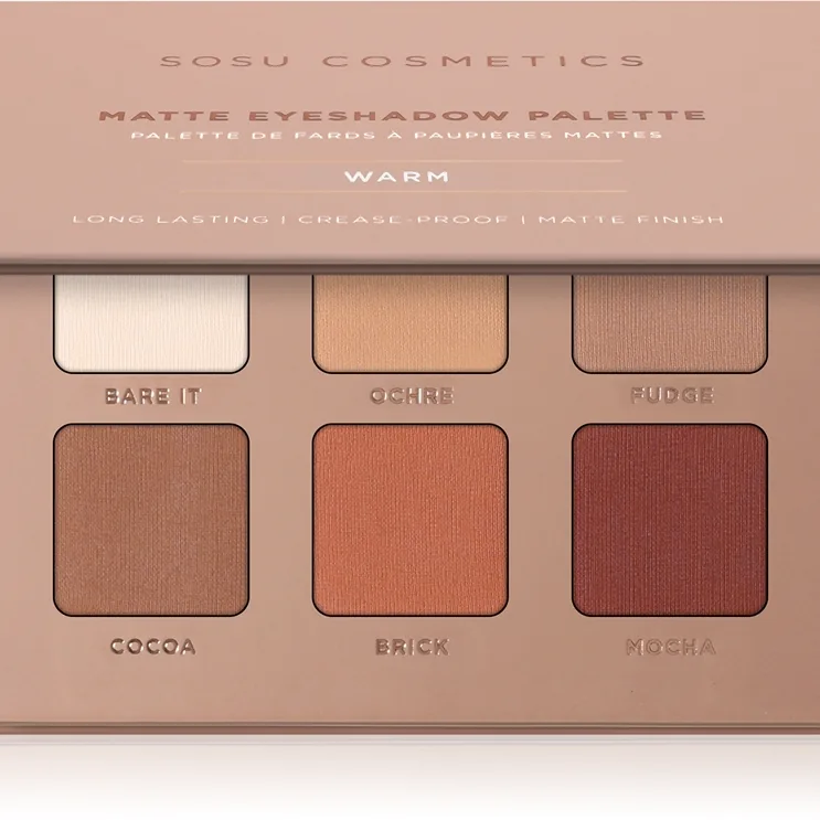 SOSU Cosmetics Matte Eyeshadow Palette Øjenskygge palette Skygge Warm 6x1.3 g