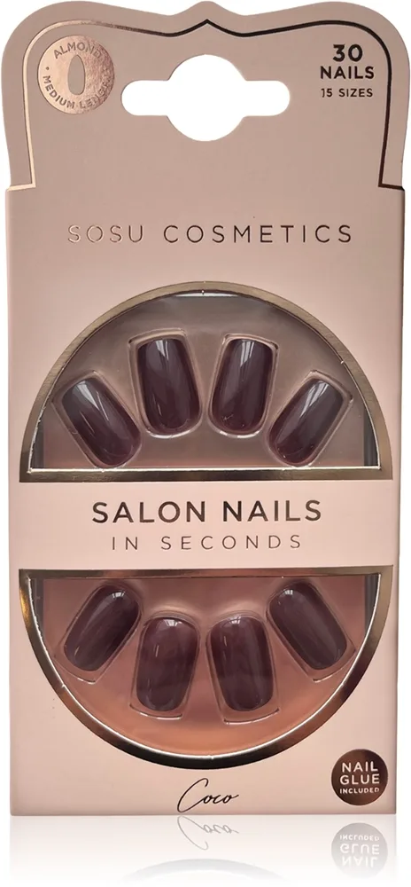 SOSU Cosmetics Salon Nails lösnaglar Skugga Coco 30 st.